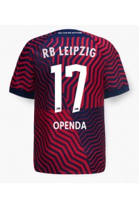 RB Leipzig Lois Openda #17 Jalkapallovaatteet Vieraspaita 2023-24 Lyhythihainen